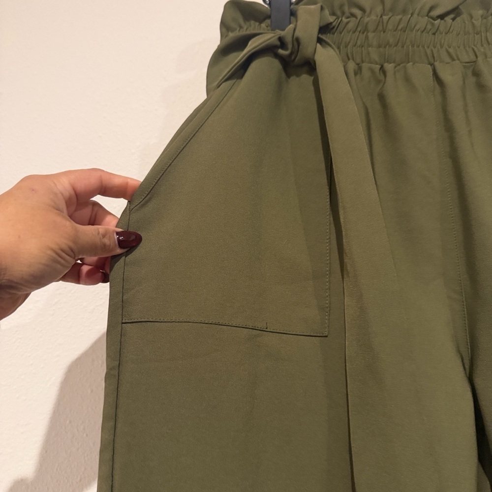 Grace Karin Olive Tie-Waist Trousers - Picture 4 of 6